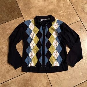 Navy Argyle Sweater